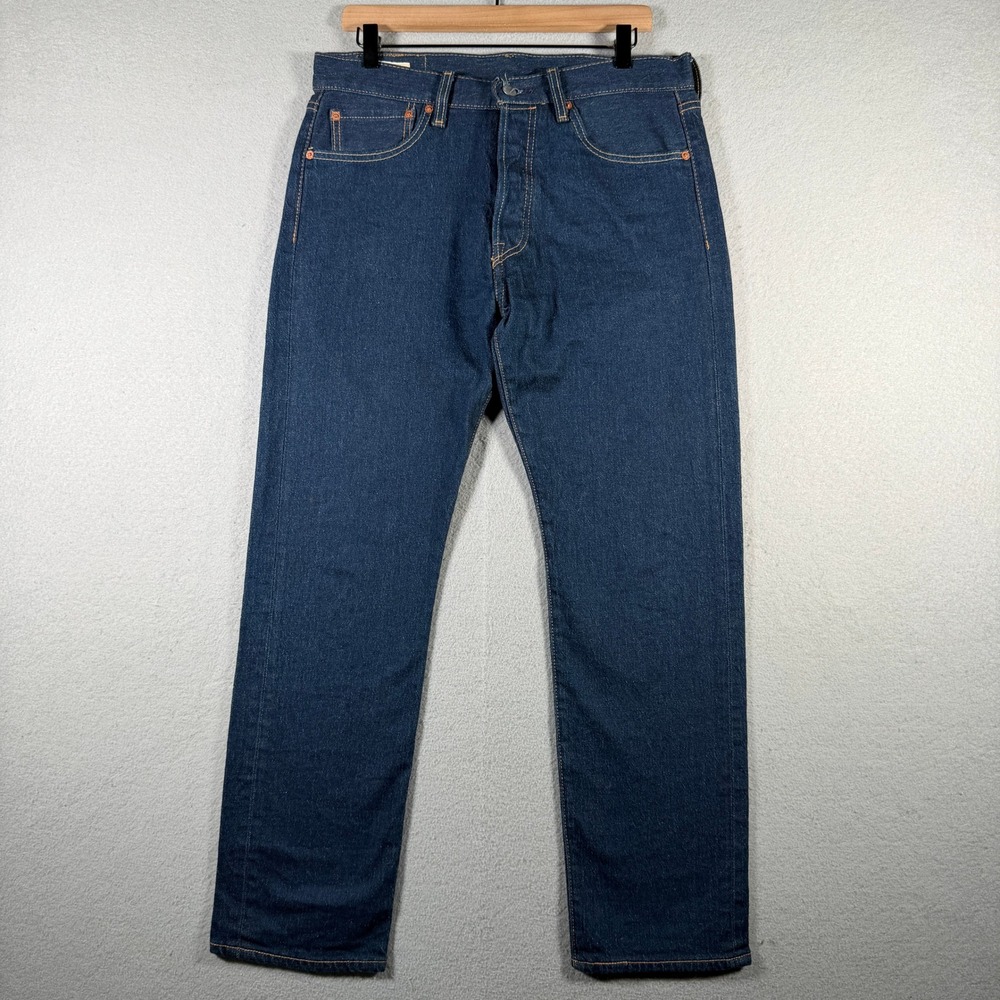 Levis 501 ST Mens Dark Wash Straight Leg Jeans W33 L30 28894-0242 Blue